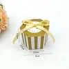 Party Supplies 10st / Lot Mini Candy Box för bröllopsfödelsedagsfest Guld Round Dot Striped Hexagonal Dekoration Favor Gift Souvenir 20220223 Q2