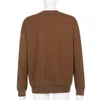 Brun kawaii tecknad mönster print oversize y2k sweatshirt pullover kvinnor hajuku o-neck långärmad sudaderas svett toppar 210415