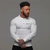 Muscleguys Outono Moda Polo Camisa Casual Algodão Algodão Manga Longa Alta Qualidade Slim Fit Polo Camisa Homens Fitness Polo Homme 210421