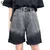 Big Size High Waist Denim Shorts Bermuda Plus Woman Fashion Loose Casual Rolled Tassel Washed Sexy Female Summer 210601