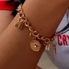 Bijoux Punk bracelets à breloques rivet l'oeil du diable bracelets couleur or pour femmes mode chaude
