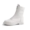 Mnixuan اليدوية 2020 الخريف شتاء جديد جولة تو النساء الأحذية الغربية الكاحل الأحذية السوداء الجوارب كتلة الكعوب قصيرة أحذية كبيرة الحجم 12