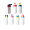 12oz Sublimation Staight Sippy Cups Trinkbecher Kinder Sport Wasserflaschen Edelstahl Doppelwand Vakuum Fütterung Stillbecher