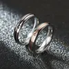 Black Rose Gold Line Stainless Steel Diamond Ring Band Couple Engagement Wedding Rings for Women Men Fashion Jewelry Will and Sandy