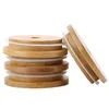 70mm 88mm bambusowe pokrywy bambusowe wielokrotnego użytku drewniane pokrywa jarowe z słomy i uszczelką silikonową KK0027HY