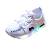 Primeiros caminhantes sapatos letra esporte cristal crianças levou luminoso bebê meninas meninos luz bebê