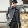 Erkek Yün Karışımları Sonbahar Kış Erkek Trençkot Erkekler Klasik Moda Slim Fit Ceket Erkek Rahat Palto Giyim
