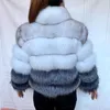 Cappotto di vera pelliccia europea Giacca naturale al 100% Gilet di alta qualità in pelle di volpe calda invernale femminile 210928