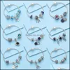 Bracelets de charme Bijoux Perles Fit pour 925 Sier Snowflake Pendentif Bracelet Blue Sky Pumpkin Cart Charms DIY avec boîte-cadeau Drop Livraison 2021 Wh