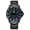 Addies Outdoor Legersport Lichtgevende Buis Quartz Horloges 50M Waterdicht Heren Zwart Siliconen Militair Horloge Klok 259n