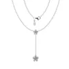 Dazzling Daisies Pendants & Necklaces For Women Clear CZ 925 Sterling Silver Jewelry Spring Flowers Statement Chains