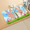 Happy Easter Carpets Doormat Bunny Egg Pattern Floor Mat Anti-Slip Washable Bathroom Rugs RRF13588