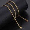 Cadeia de ouro para homens mulheres trigo figaro corda cubana link cadeia de ouro cheio de aço inoxidável colares de jóias masculinas por atacado