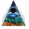 Orgone Pyramid Nyhetsartiklar Positiv energi Kristallsfär med Obsidian Reiki för skydd Meditation Yoga 8 cm Handgjord