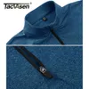 TACVASEN Primavera/Autunno Termico Maglione Sportivo da Uomo 1/4 Cerniera Top Traspirante Palestra T-Shirt da Corsa Pullover Maschile Activewear 210409