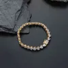 7mm Heart Tennis Zircon Diamond Icy Luxury Brass Zirconia Chain Jewelry 18K Gold Bracelet