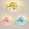 Ultra-thin children's bedroom led ceiling fan light fashion invisible cartoon lights with remote control