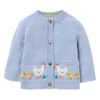 Mała Maven Dzieci Dziewczyny Ubrania Piękny Jasnoniebieski Sweter z piskląt bawełniany bluza bluza jesień strój dla 2 do 7 lat 211111
