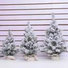Artificial Christmas Tree Pine Snow Home Desktop Decoration New Year Gift Big Nordic Flocking Shopping Mall Festival Decor Y1126