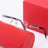 Vintage New Men's Rimless Glasses Frame Plank Frame Square sunglasses Men Optical Myopia Clear Spectacles Frames 2053 French