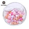 Silicone Beads 100pcs Screw Thread Carved Shaped Teether Mini Star DIY Nursing Jewelry Accessories Set 211106