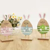 Party Decoration Easter Wood Pendant Happy Decorations for Home Egg Door Ornament W1e5