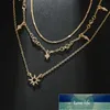 Toona Charme Brilhante Gema Cristal Estrela Bead Cadeia Borla Pingente Multilayer Clavícula Neckace Mulheres Boho Gold Party Jóias Gift6568 Fábrica Preço Especialista Design