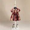 2021 moda neonate vestito estivo a strisce marca principessa abbigliamento per bambini ragazza 1-5 anni colletto di turndown Q0716