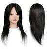 100％人間の髪の毛のマネキンの頭14 "-18"美容院の長さマニキン人形