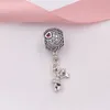 925 Sterling Silver Beads Floating Mini Pendant Charm Charms Fits European Pandora Style Jewelry Bracelets & Necklace 797171CZ AnnaJewel