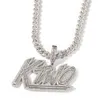 Hip Hop Custom Name Letter Hanger Ketting Goud Zilver Kleur Bling Clear CZ Letters Hanger Ketting voor Mannen Vrouwen