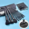 Éponges Applicateurs Pinceaux de maquillage diamant Set Outils 9PCS Fluffy Synthétique Vegan Luxe Noir Fondation Brochas Maquillaje Brush 1252438