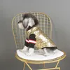 光沢のある金のコットンベストファッションドッグエルブ秋冬ペット服屋外の暖かいジャケット犬の服