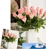 Neue blaue künstliche Blumen Frische echte Touch Rose Bud Royal Blue Hochzeit Dekorationen und Blumenstrauß RRA10359