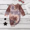 Tute 2021 Primavera Autunno Baby Boy Girl Button Pagliaccetti Manica lunga Tie Dye Stampa Tuta intera Autunno Vestiti caldi