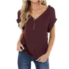 Kvinnor Enkelhet Solid Färg T-shirt Batwing Sleeve Hollow Back V Neck Tops Kvinna Casual Loose Daily Life Outside Wear Blouse 210604