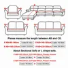 2 typy Elastyczna sofa Pokrywa do salonu Żakardę Grube Slipcover Segmental Couch Stretch Meble Protector 211207