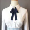 Vintage Bow Tie Velvet Ladies Head Diamond Ribbon Tassel Brooch Chic Girls Elegant Jewelry Collar Pin Girl Cravat Gift for women