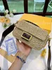 Summer Woven Women Designer Crossbody Shoulder Bag Hand-woven Straw High Quality Lady Luxurys Tote 2022 Handbags Beige Baguette