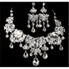 Set di gioielli da ballo di moda con strass trasparenti, orecchini di cristallo, collana, festa nuziale, regalo1481046
