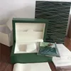 Qualität dunkelgrüner Boxen Original Woody Watch Box Papiere Geschenktüte für 116600 Uhren