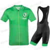 Ensembles de course 2021 France Tour Leader Maillot De Cyclisme Ensemble Jaune Vert Blanc À Pois Vêtements De Route Vélo Chemises Costume Maillot