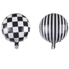 18 inch Black and White Checkered Striped Aluminum Balloon Wedding Decoration Birthday Bar KTV Layout Foil Balloons Wholesale