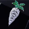 Frutas e legumes Um esparrículo Inlay Zircon Cenouras Broche Mulher Acessórios