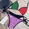 Modny damski strój kąpielowy bikini Kolorowe nadrukowane litery Stroje kąpielowe damskie Travel Party Women Must Stroje kąpielowe Plus Size
