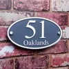 Numéro de maison détails sur les plaques d'adresse de porte de signe moderne effet de verre personnalisé "ovale" autre matériel
