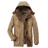 Velo Alinhado Casacos de Inverno Homens Marca Casual Jaqueta Longa Masculino Windbreaker Quente Overcoat Plus Size Parka Casacos 211014