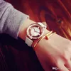 Unisex Kuvars İzle Analog Deldi Hollow PU Deri ABD Moda Trend Erkek Ve Bayan Öğrencileri Çift Saatler Bayanlar Gfit Rahat Saatı