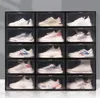 black Clear Multicolor Shoe Box Foldable Storage Plastic Transparent Home Organizer Stackable Display Superimposed Combination Shoes Containers Cabinet Boxes