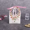Подарочная коробка Упаковка свадьба Сладкая конфета невеста Жених Цветок маленькие коробки Спасибо Ящик для гостей Свадебные Свадебные принадлежности для вечеринок 210925